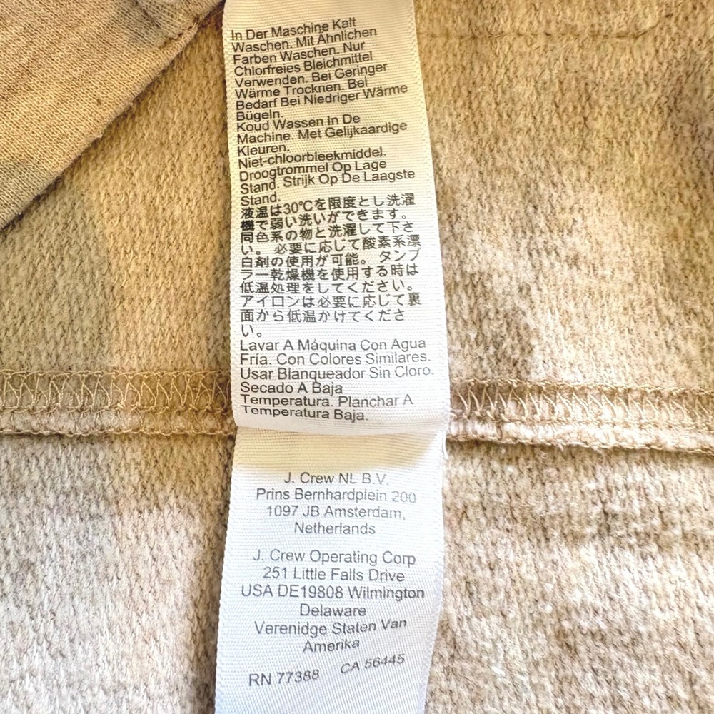 J.Crew Authentic Fleece Shawl Collar Cardigan Medium Beige Oatmeal Cozy Gorpcore - Picture 5 of 5